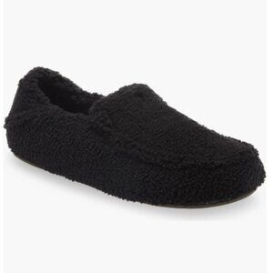 Olukai Nohea Heu Slippers Black Faux Fur Comfort Slipper US 7 EUR 37 NEW